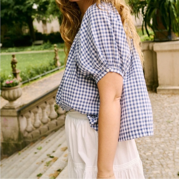 Doen June Top in Blue Gingham - Picture 4 of 8